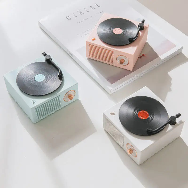 Aesthetic retro vinyl speaker for stylish room decor and music enjoyment