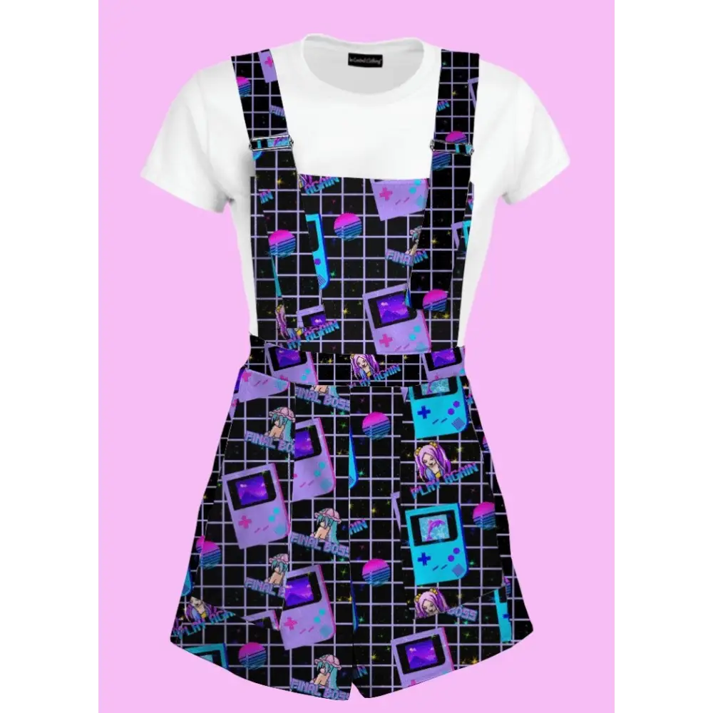 Aesthetic video game overall - 2xl - plus size overalls