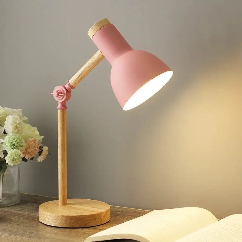 Aesthetic wooden desk lamp