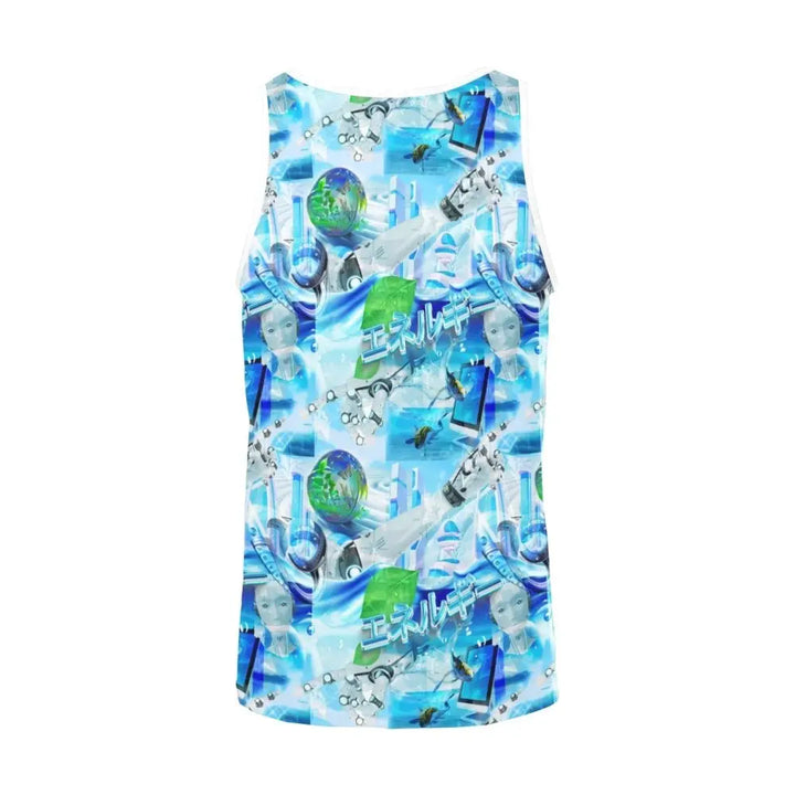 All over print tank top with self-fabric neck binding for men - men’s (t57)