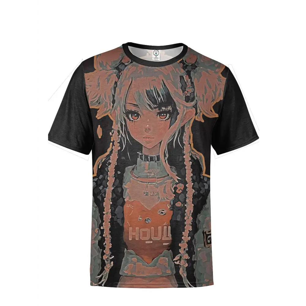 Alt grunge anime all over printed t-shirt - xs - t-shirt