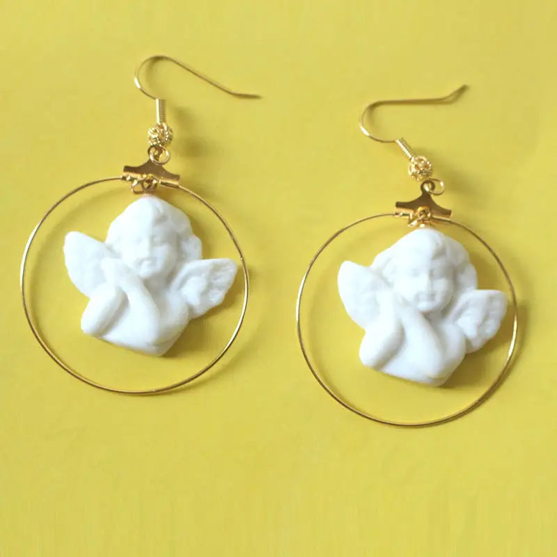 Angel hoop earrings - standart / gold - earrings