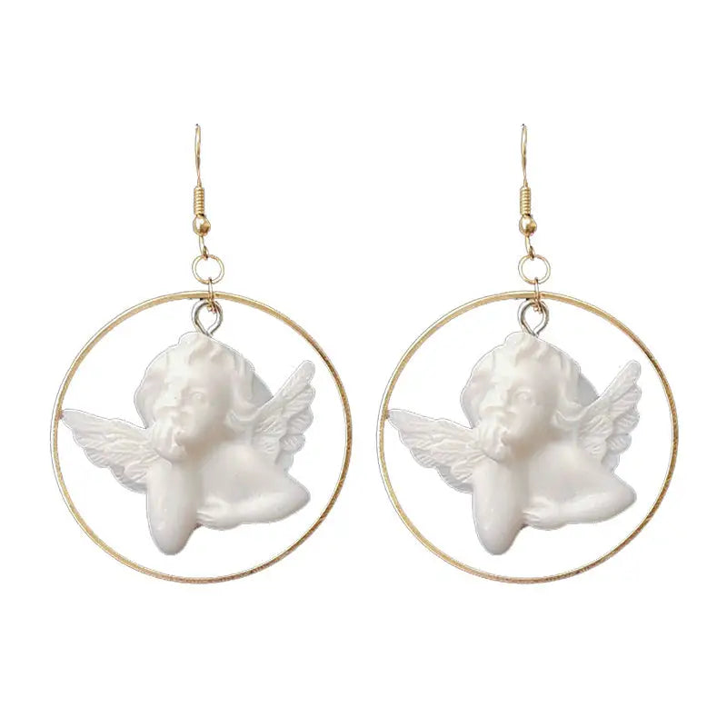 Angel hoop earrings - standart / gold - earrings