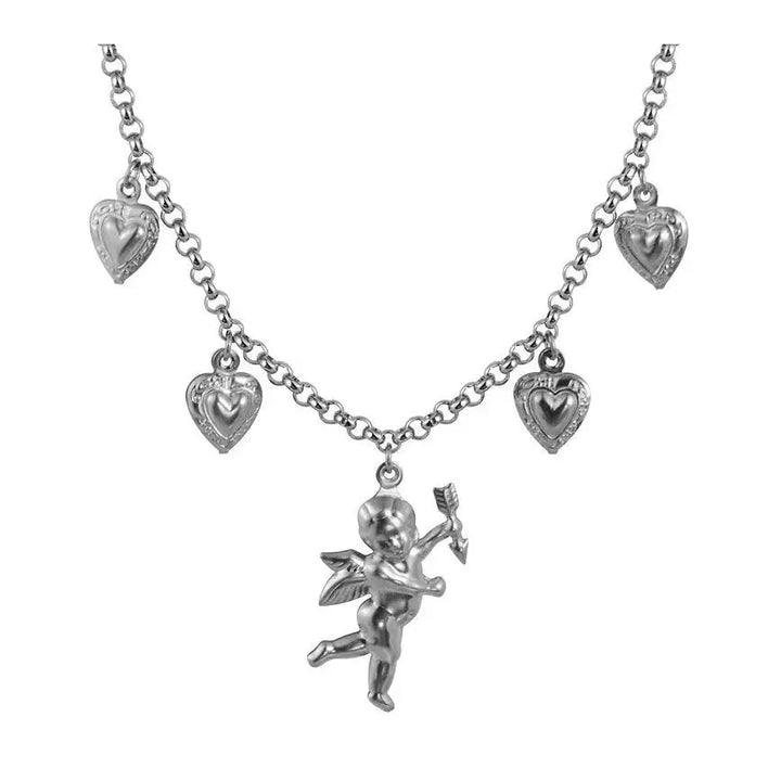 Angel on earth necklace - standart / silver