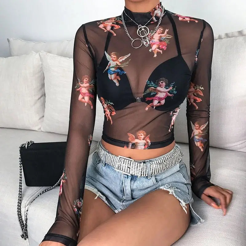 Angelcore transparent mesh top