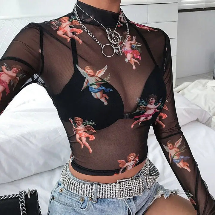 Angelcore transparent mesh top