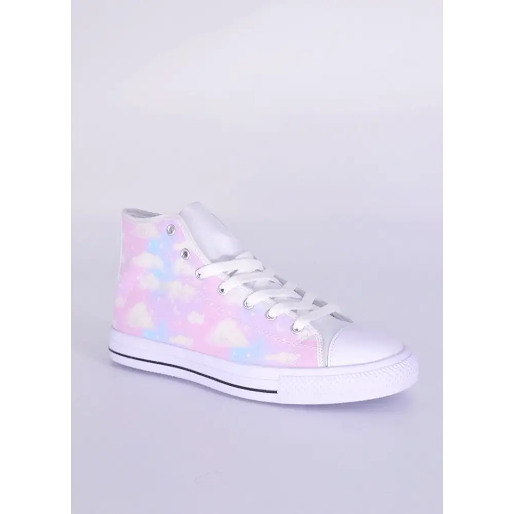 Angelic sky women’s canvas lace-up sneakers with rubber out-sole - high top shoes (017)