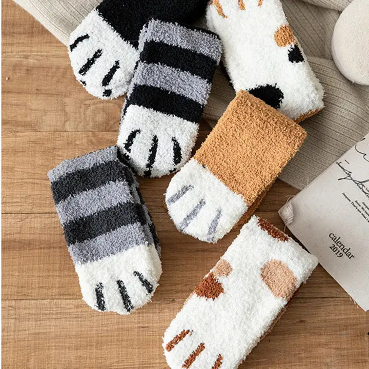 Animal cartoon fleece socks y2k