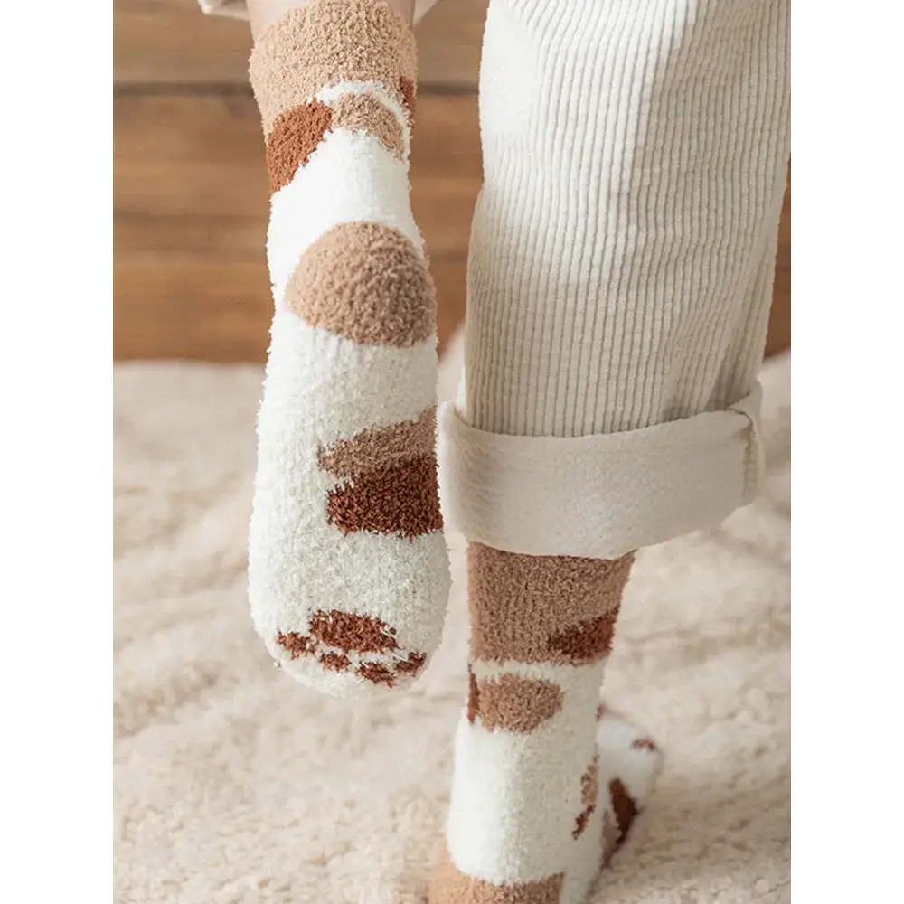 Animal cartoon fleece socks y2k