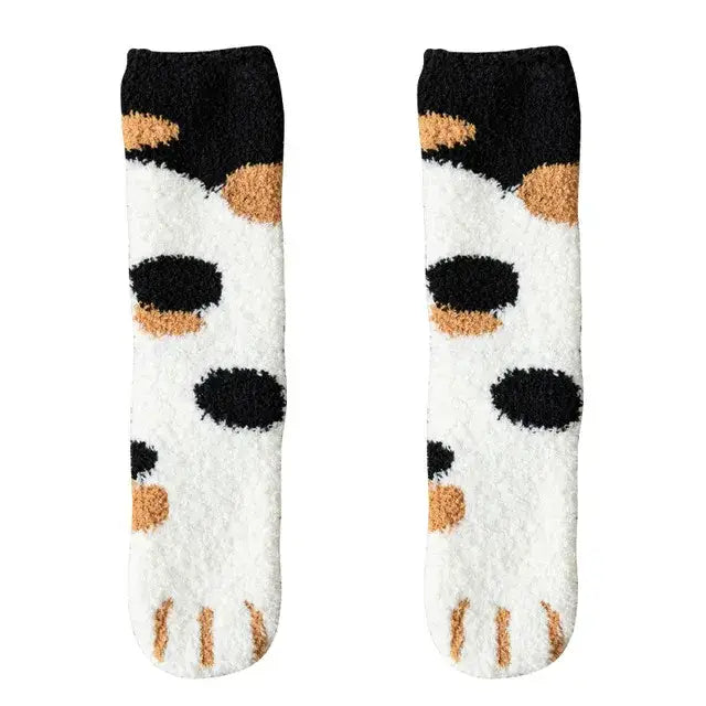 Animal cartoon fleece socks y2k - f / european size 35-43