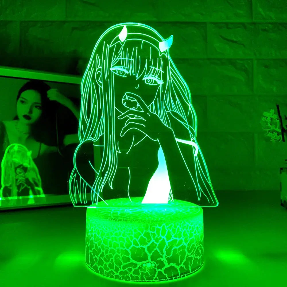 Anime bedside lamp - manga girl lava base / 7 colors no remote