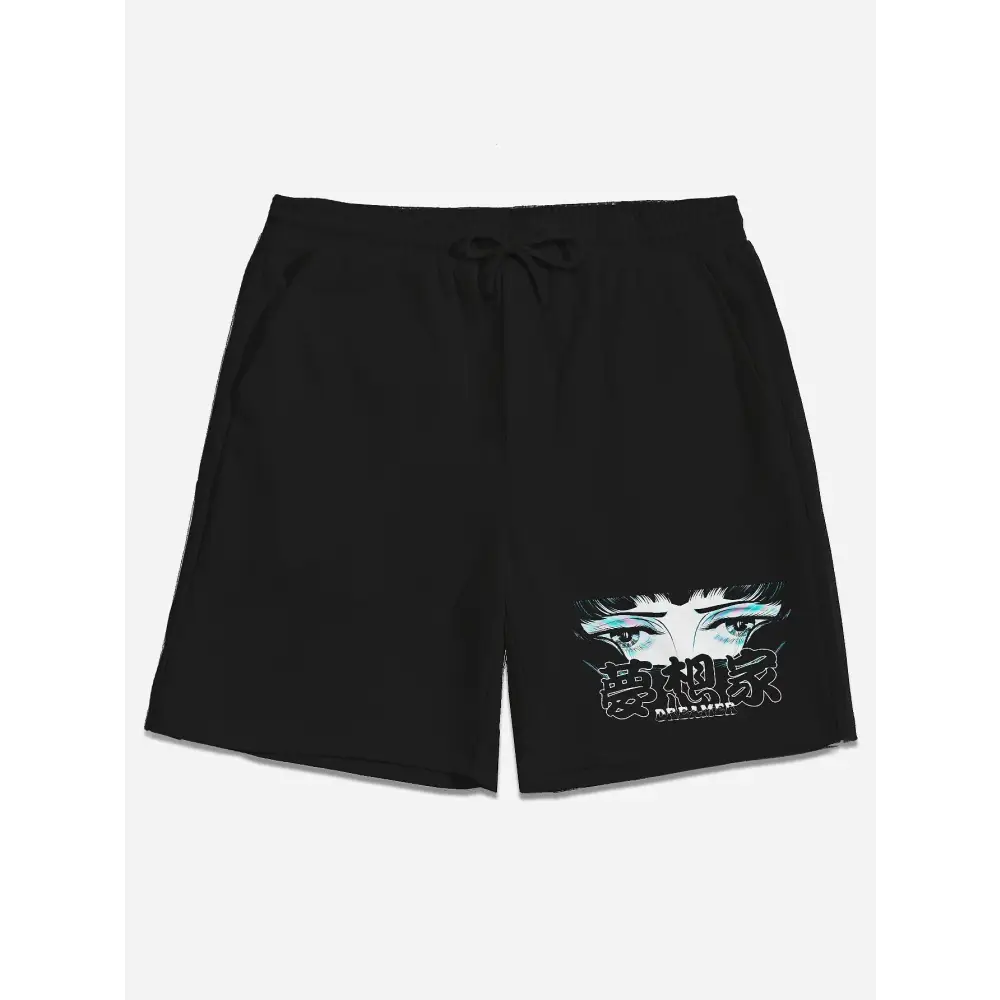 Anime dreamer black mid-length shorts - s - men’s casual