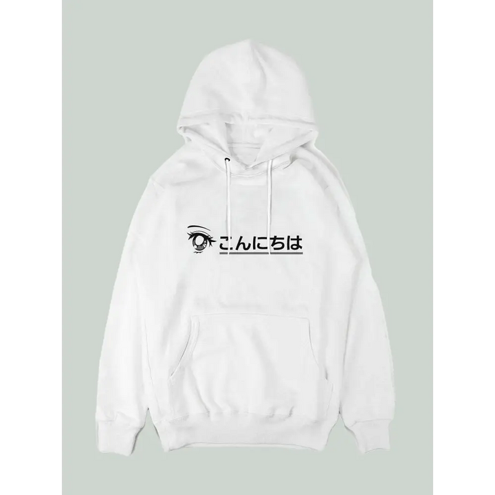 Anime eyes sweatshirt hoodie - xs / white - oceanus (new) (h03)