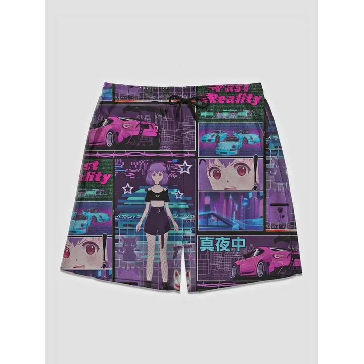 Anime tokyo drifting men’s shorts - mid-length casual (l50)