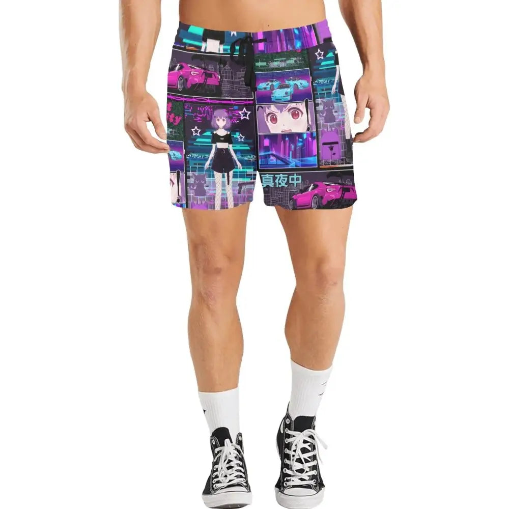 Anime tokyo drifting men’s shorts - mid-length casual (l50)