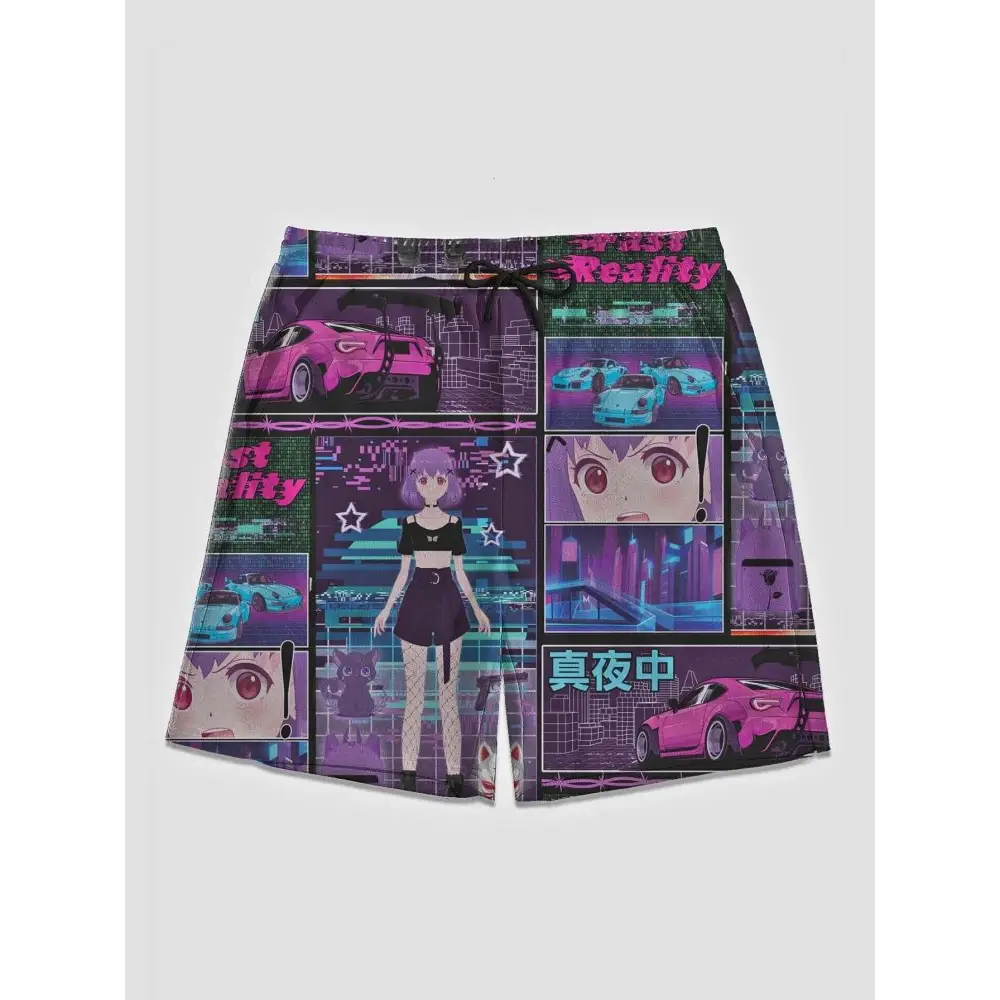 Anime tokyo drifting men’s shorts - s - mid-length casual (l50)