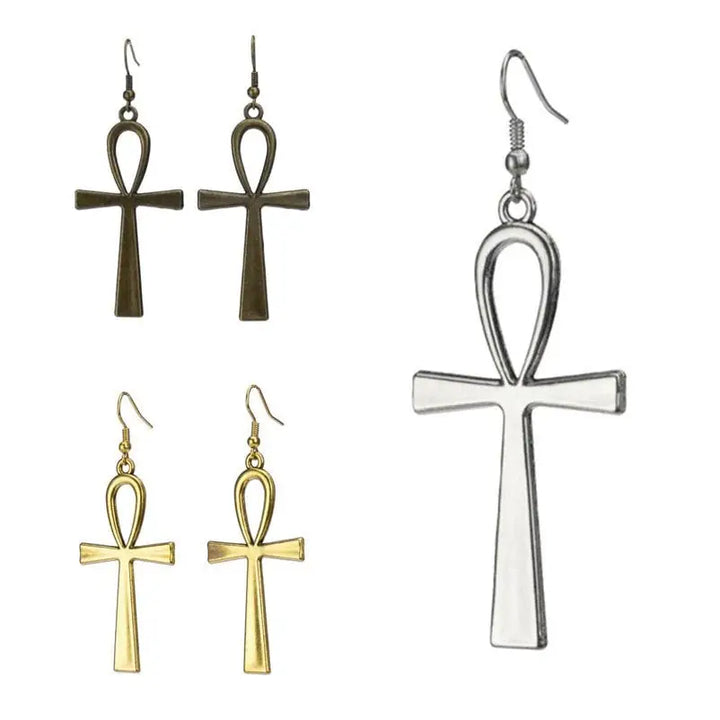 Ankh large statement art deco earrings - earrings