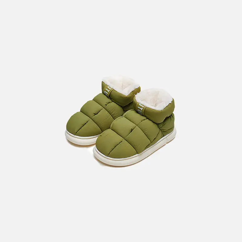 Ankle snow boots y2k - olive green / 36/37 (insole 23.5cm) - slippers