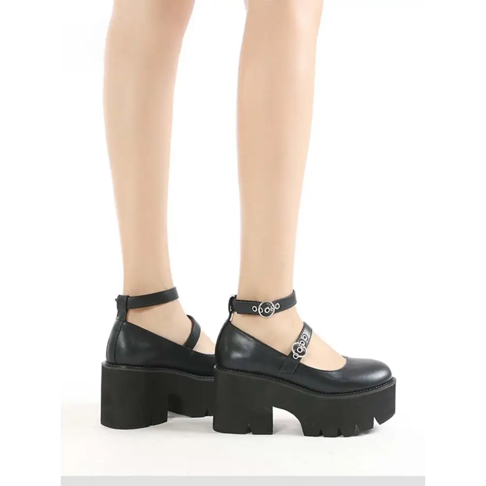 Soft leather mary janes with square heel and simple strap - women shoes