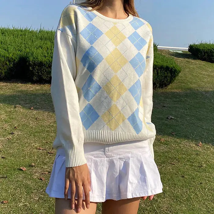 Argyle check pullover - sweaters