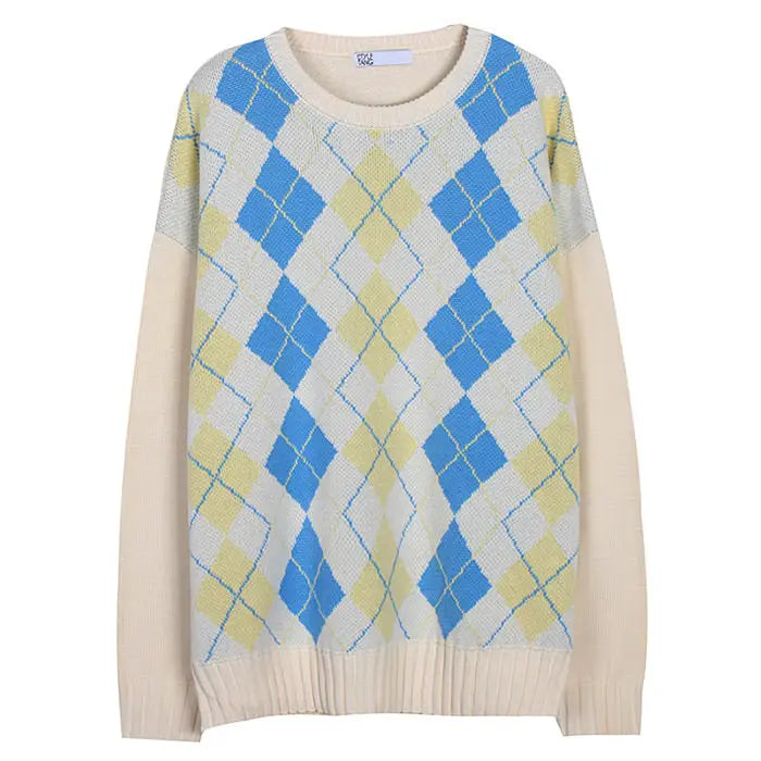 Argyle check pullover - sweaters