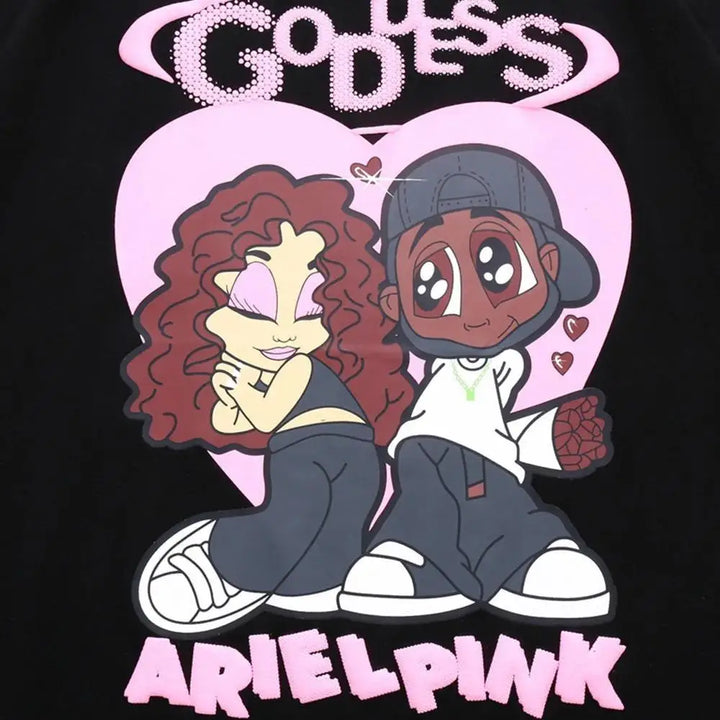 Goddess arielpink y2k graphic crew neck tee in 100% cotton