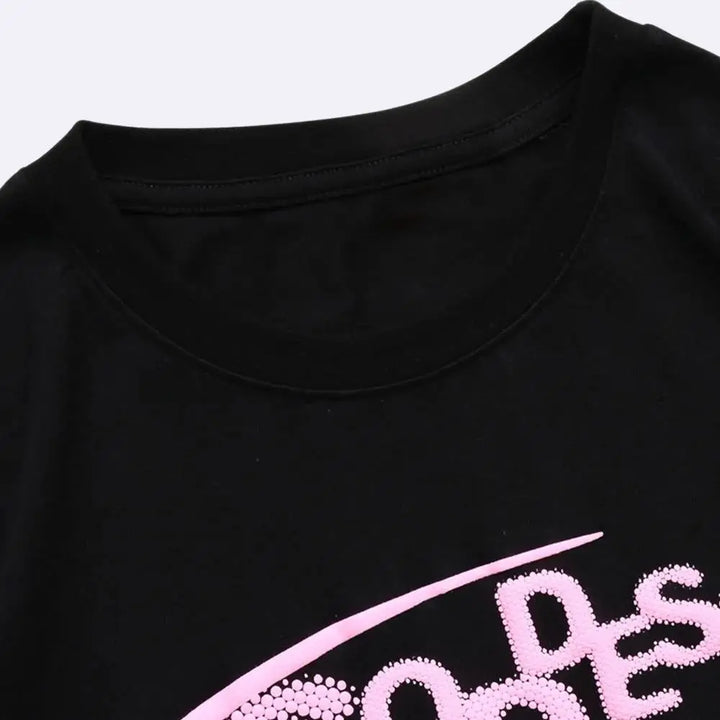 Goddess arielpink y2k graphic crew neck tee in 100% cotton