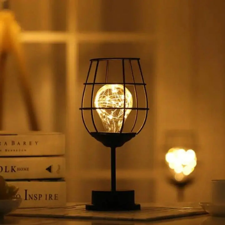 Artistic bedside lamp - wine glass