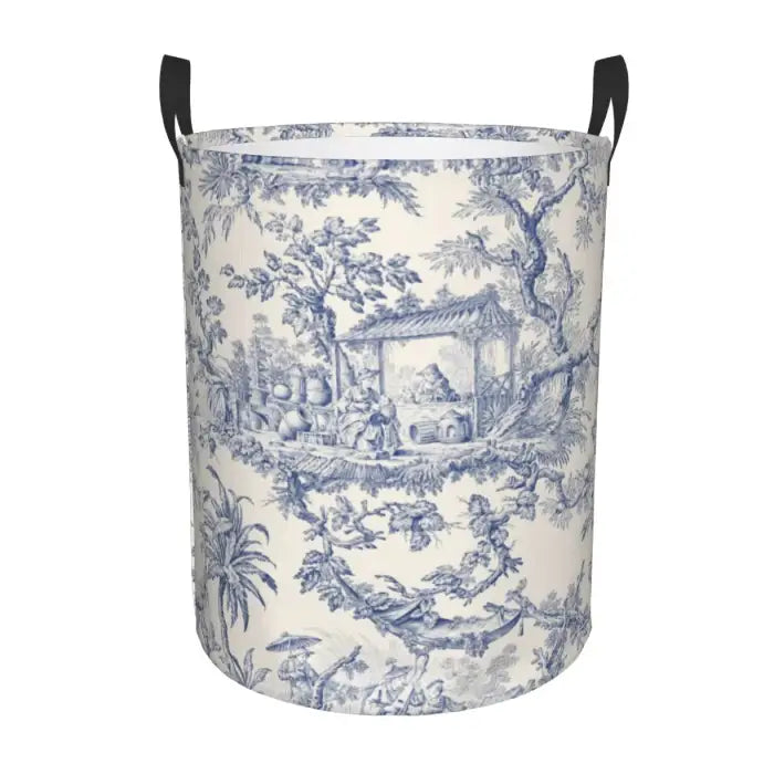 Artsy laundry basket for chic organization and room decor - blue / 42x34 cm