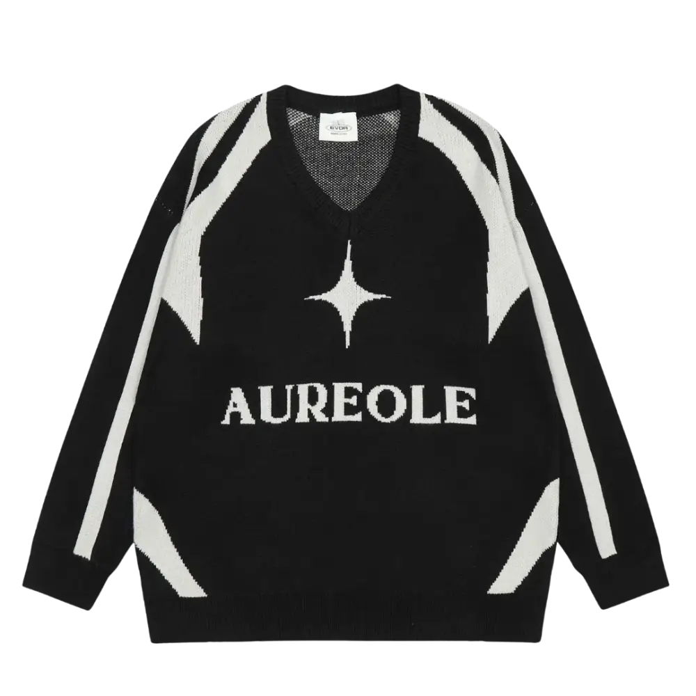 Aureole star 400gsm sweater cream white y2k - anthrazit / s