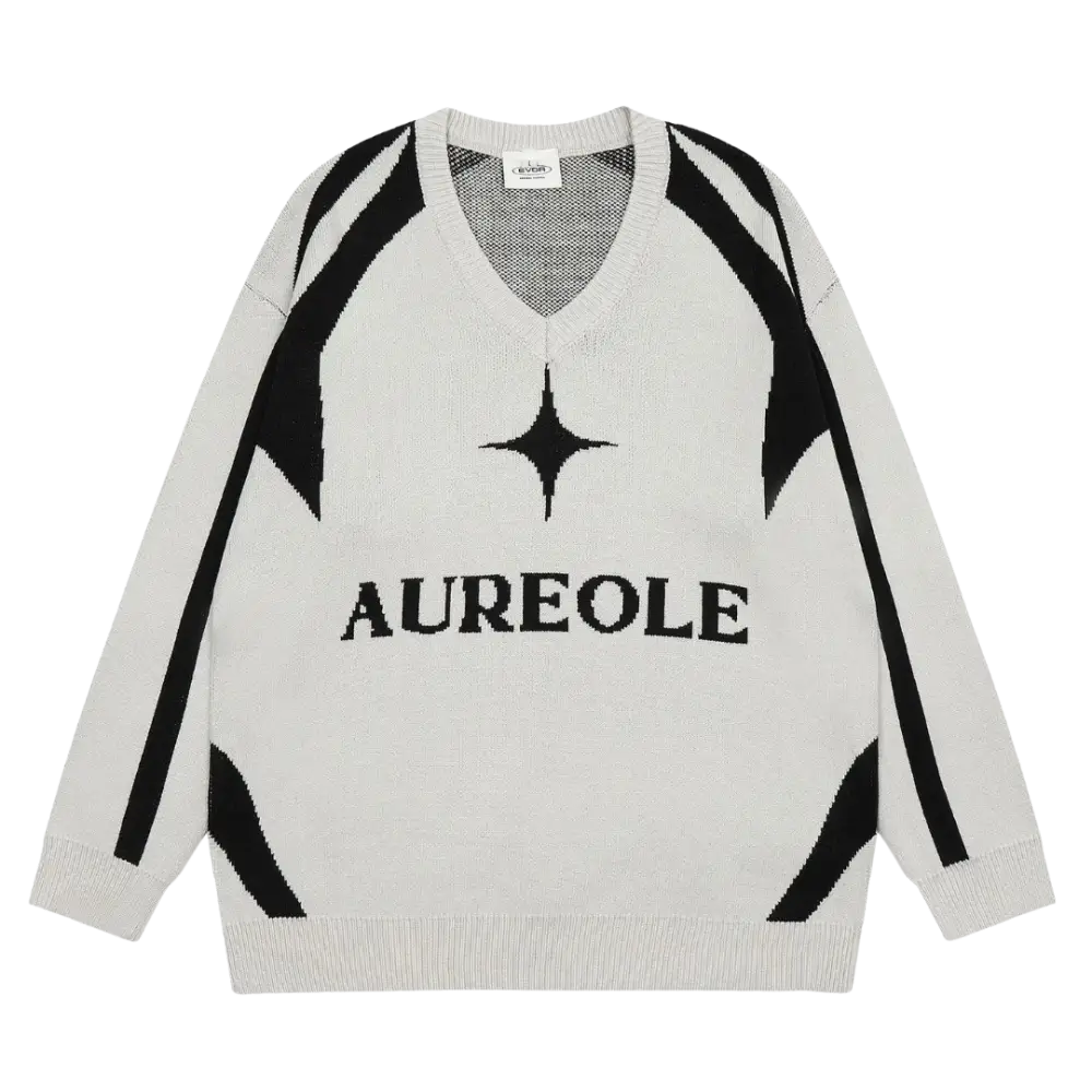 Aureole star 400gsm sweater cream white y2k - creme / s