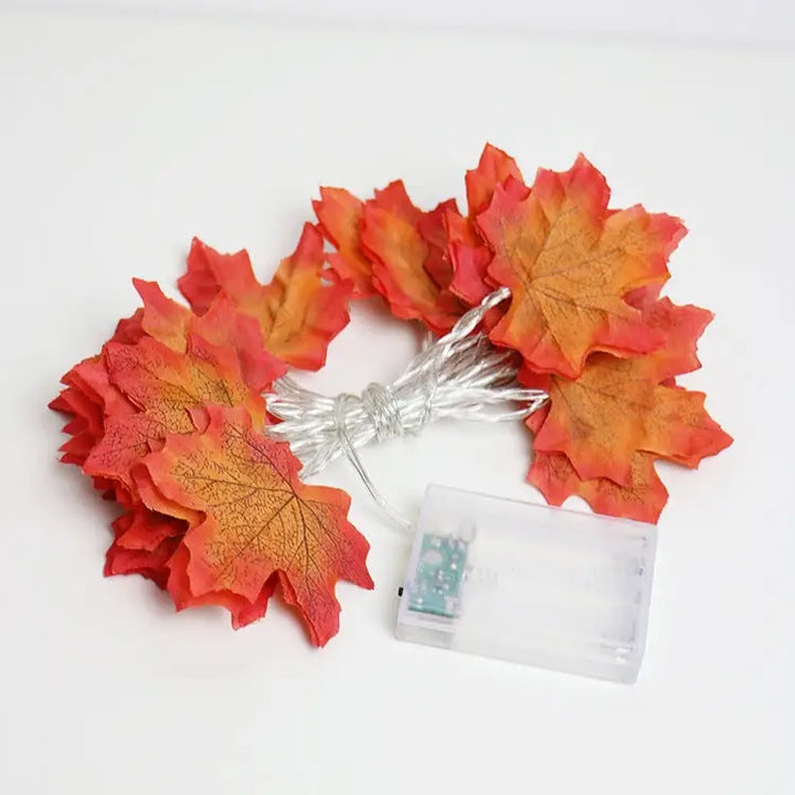 Autumn leaves string lights for aesthetic room ambiance