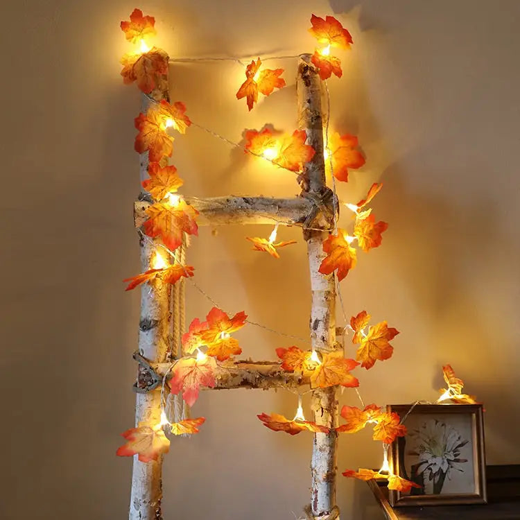 Autumn leaves string lights