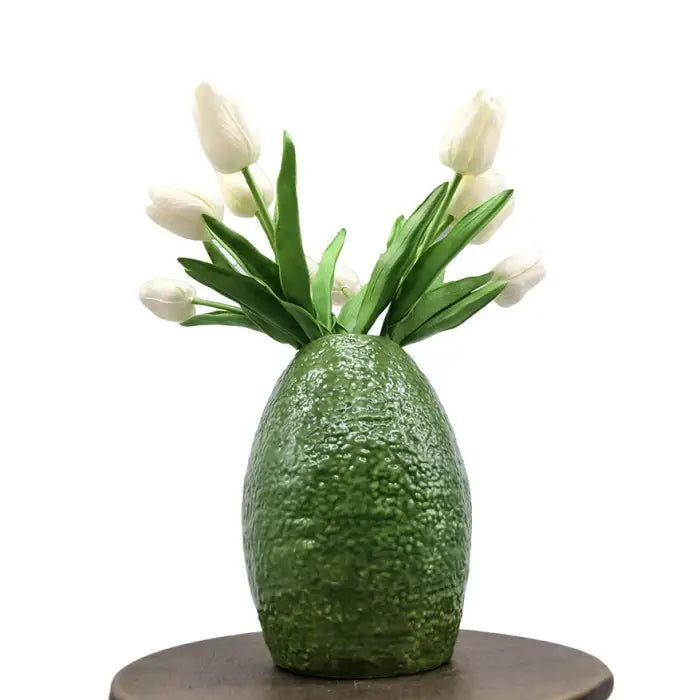 Avocado vase for aesthetic room decor and unique displays