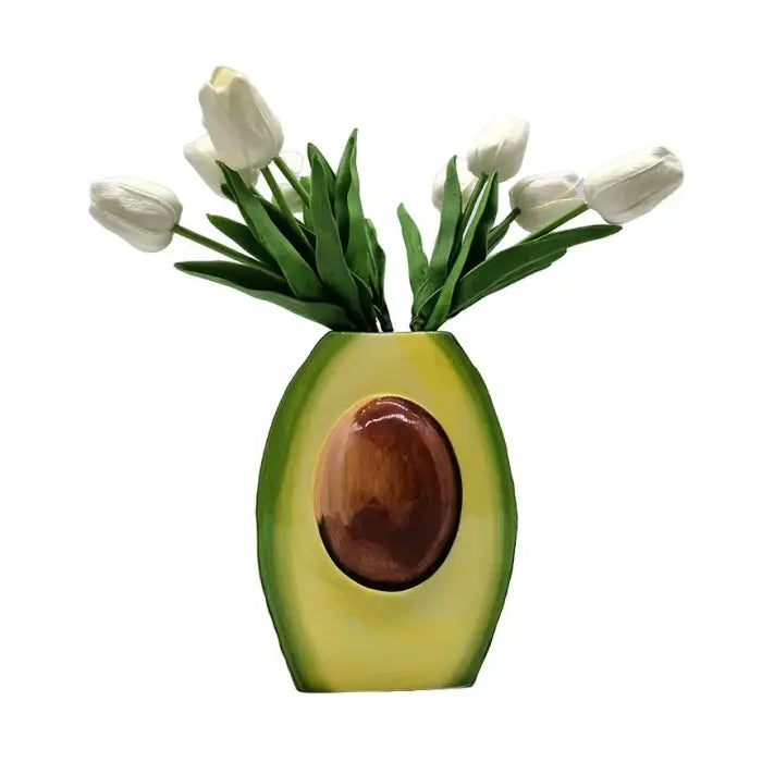 Avocado vase for aesthetic room decor and unique displays