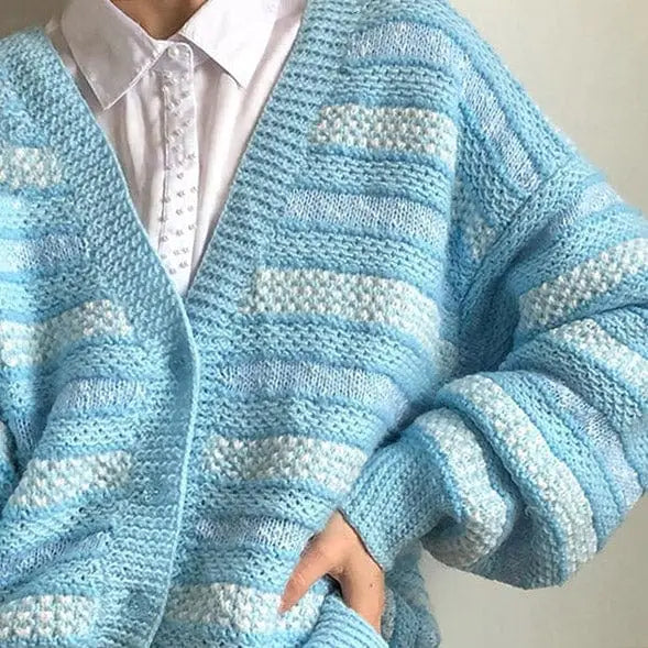 Baby blue striped cardigan