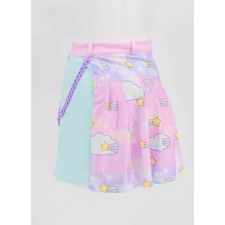 Baby star chain fairy kei pleated skirt - women skirts