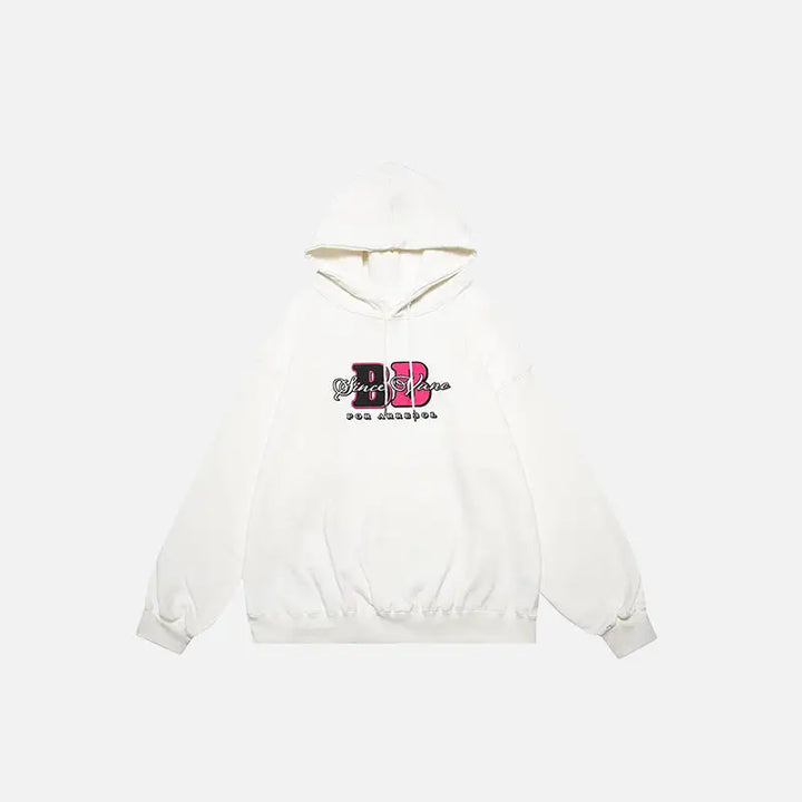 Back to letter print hoodie y2k - white / m - hoodies