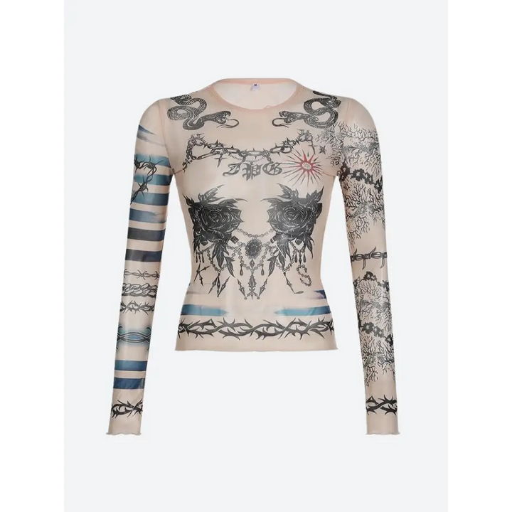 Baddie mesh tattoo top