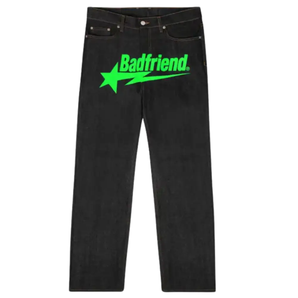 Badfriend black baggy jeans y2k - green / s