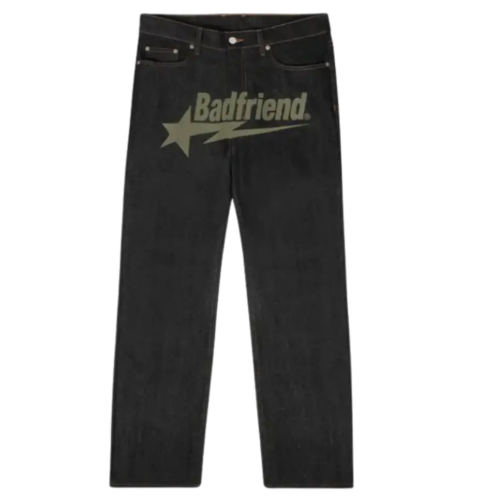 Badfriend black baggy jeans y2k - khaki green / s