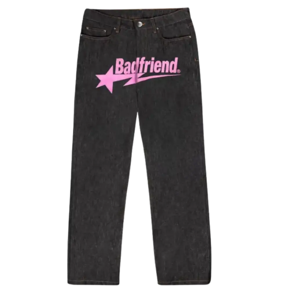 Badfriend black baggy jeans y2k - pink / s