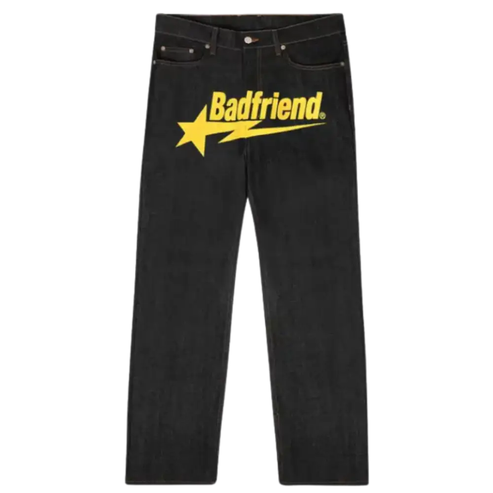 Badfriend black baggy jeans y2k - yellow / s
