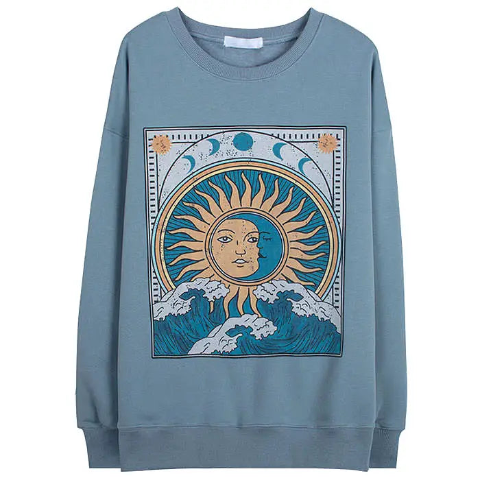 Balance of sun & moon sweatshirt - sweatshirts