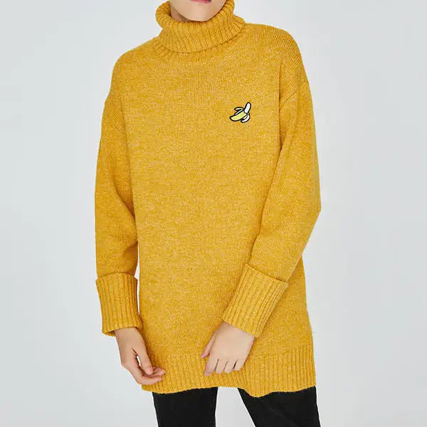 Banana roll neck sweater - hoodie