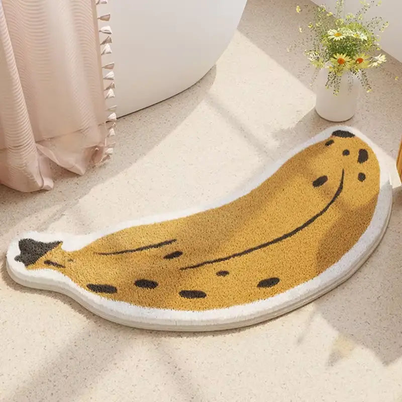 Playful banana rug for a y2k-inspired room decor