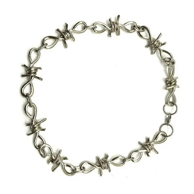 Barb wire choker - standart / silver - necklace