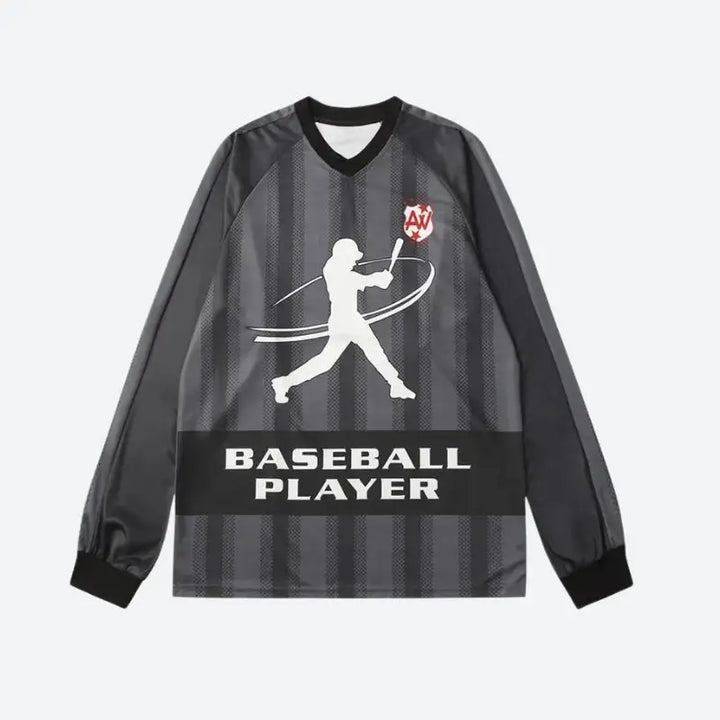 Vintage y2k baseball jersey with bold player design - gray / s - top