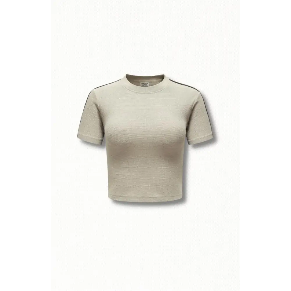 Basic cropped tee - beige / s