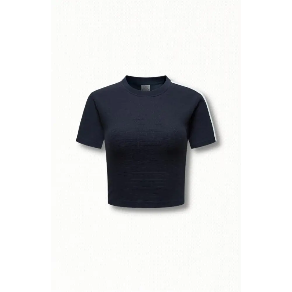 Basic cropped tee - blue / s